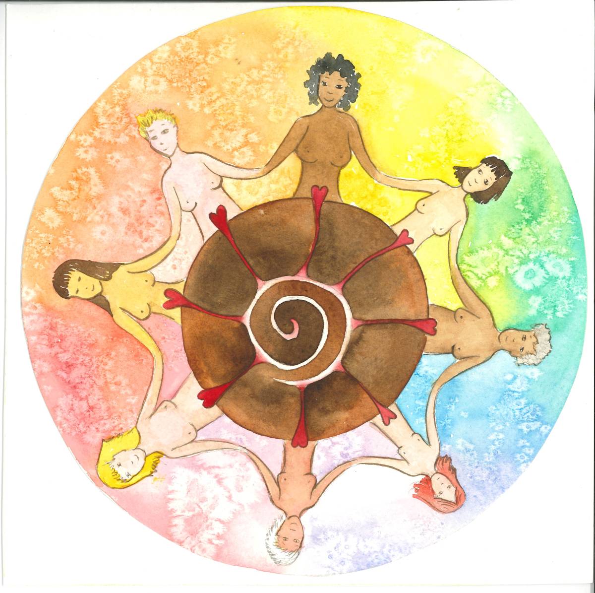 Donne intorno al pianeta, simboleggiando l'importanza di nutrire Madre Terra con il sangue mestruale.